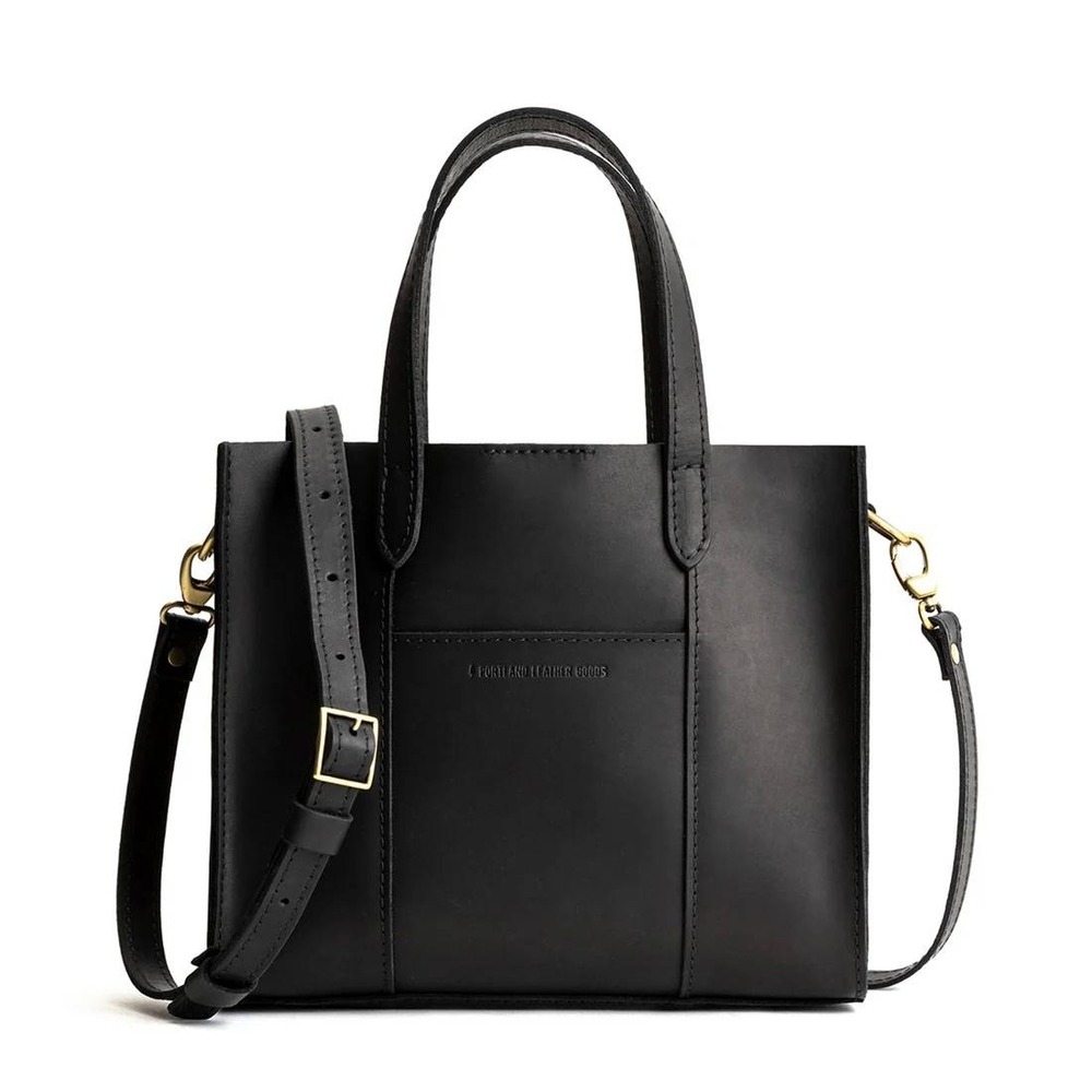 Portland Leather Goods Lola Crossbody Tote Black Leather NWT in Box